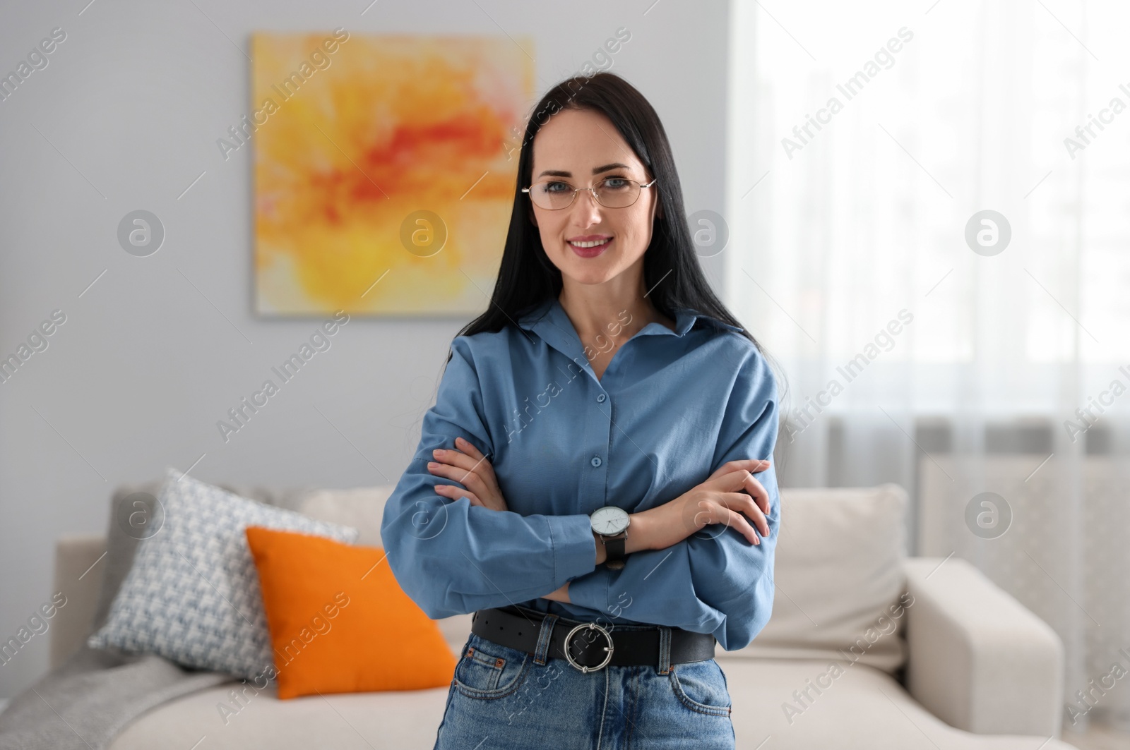 Portrait of smiling professional psychologist in office Photo of Portrait of smiling professional psychologist in office