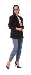 Photo of Full-length portrait of professional psychologist on white background