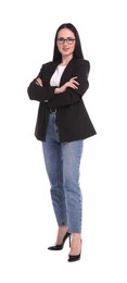 Photo of Full-length portrait of professional psychologist on white background