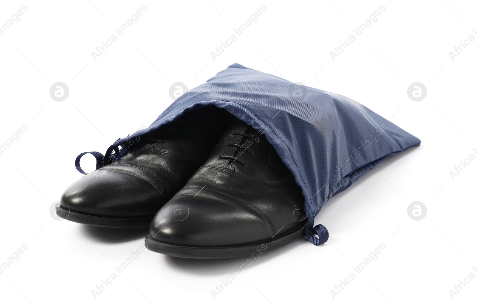 Packing nag with shoes isolated on white Photo of Packing nag with shoes isolated on white