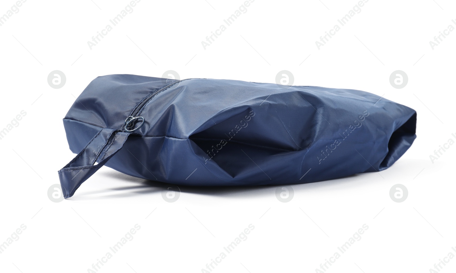 One blue packing cube isolated on white Photo of One blue packing cube isolated on white
