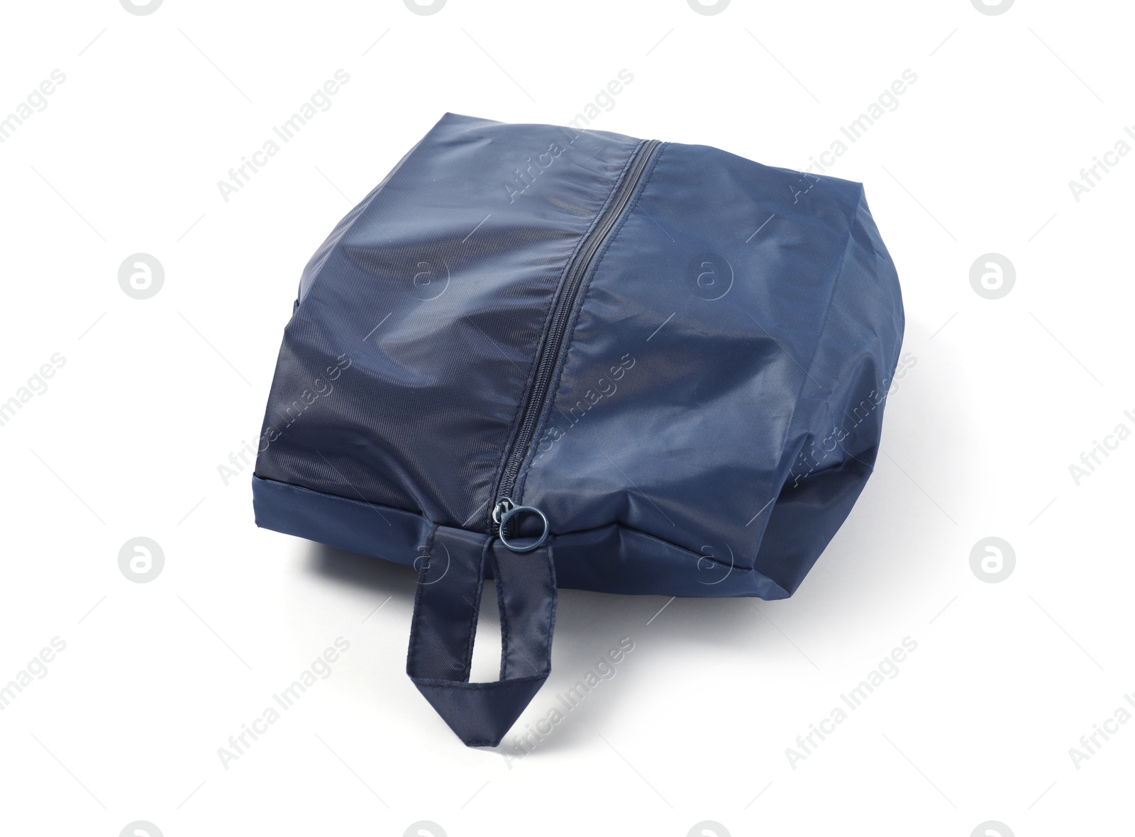 One blue packing cube isolated on white Photo of One blue packing cube isolated on white