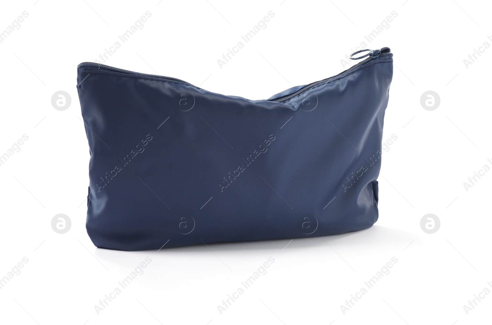 One blue packing pouch isolated on white Photo of One blue packing pouch isolated on white