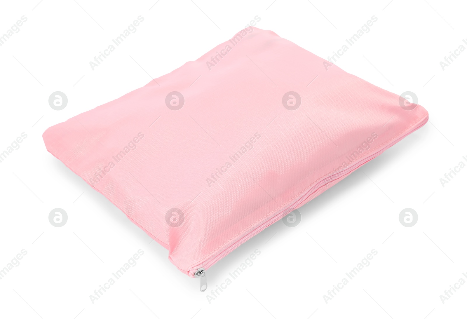 One pink packing pouch isolated on white Photo of One pink packing pouch isolated on white