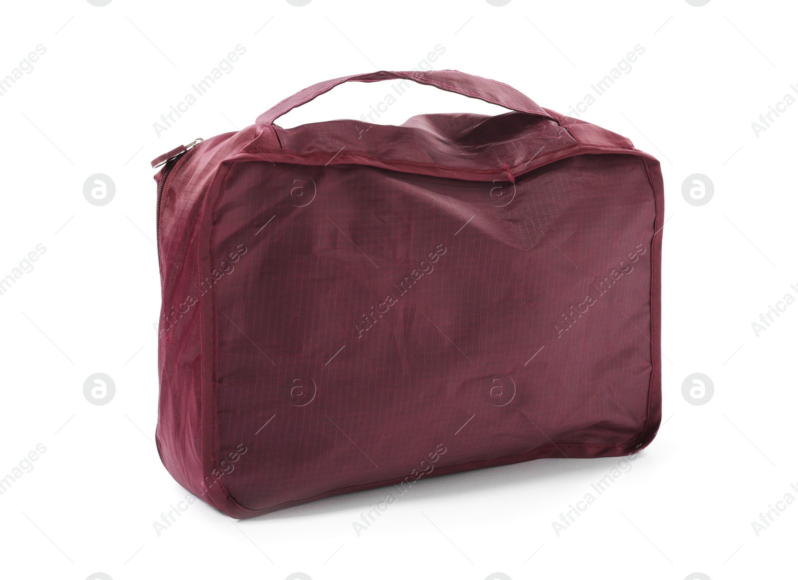 One brown packing cube isolated on white Photo of One brown packing cube isolated on white