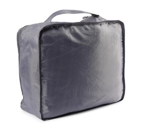 Photo of One grey packing cube isolated on white