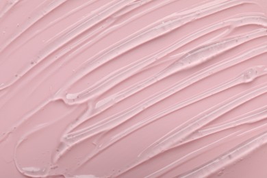 Photo of Collagen gel on pink background, top view