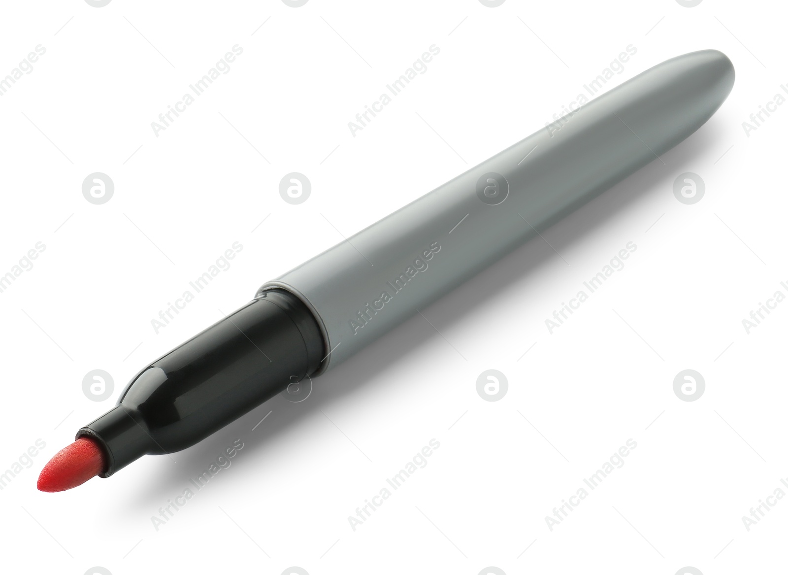 One red color marker isolated on white Photo of One red color marker isolated on white