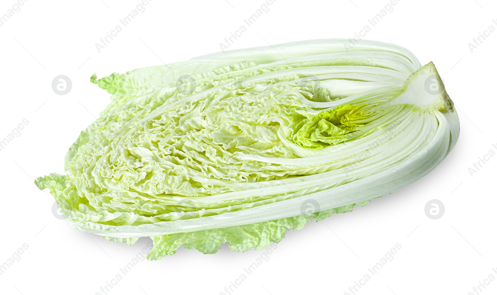 Half of fresh Chinese cabbage isolated on white Photo of Half of fresh Chinese cabbage isolated on white