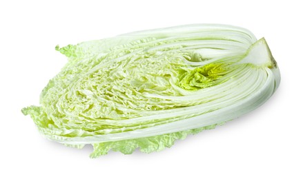 Photo of Half of fresh Chinese cabbage isolated on white