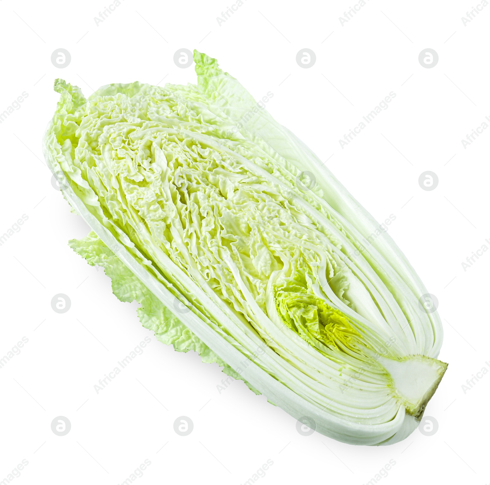 Half of fresh Chinese cabbage isolated on white Photo of Half of fresh Chinese cabbage isolated on white