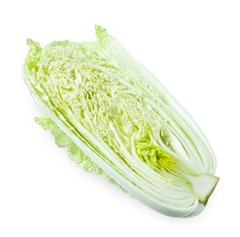 Photo of Half of fresh Chinese cabbage isolated on white