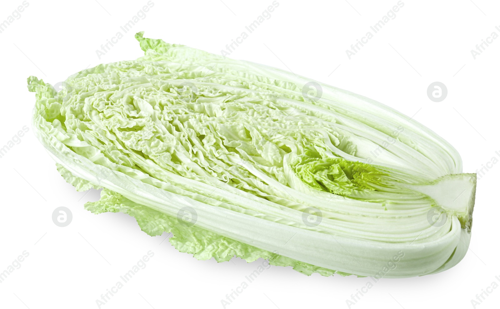 Half of fresh Chinese cabbage isolated on white Photo of Half of fresh Chinese cabbage isolated on white