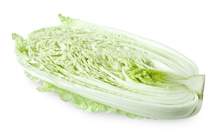 Photo of Half of fresh Chinese cabbage isolated on white