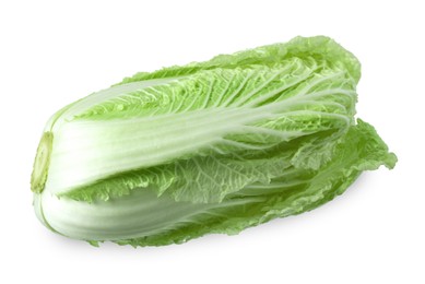 Photo of One fresh Chinese cabbage isolated on white