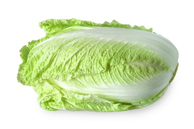 Photo of One fresh Chinese cabbage isolated on white