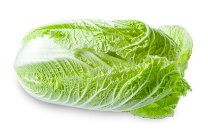 Photo of One fresh Chinese cabbage isolated on white
