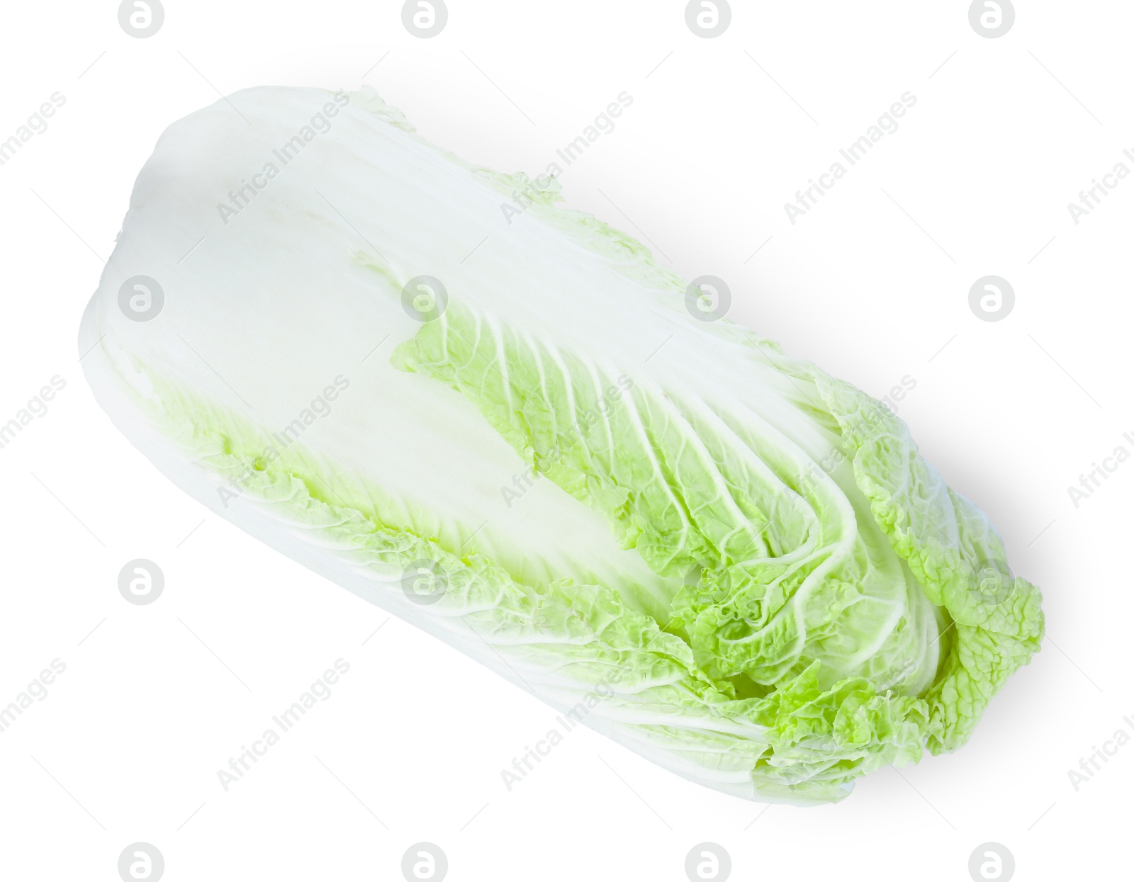 One fresh Chinese cabbage isolated on white, top view Photo of One fresh Chinese cabbage isolated on white, top view