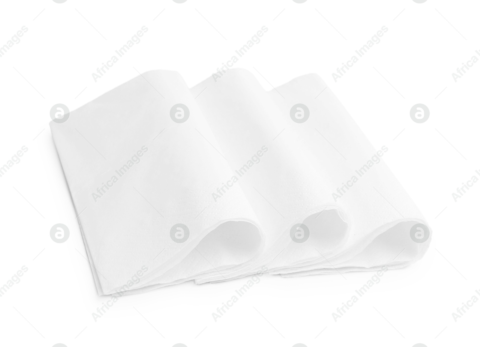 Folded disposable paper handkerchiefs isolated on white Photo of Folded disposable paper handkerchiefs isolated on white