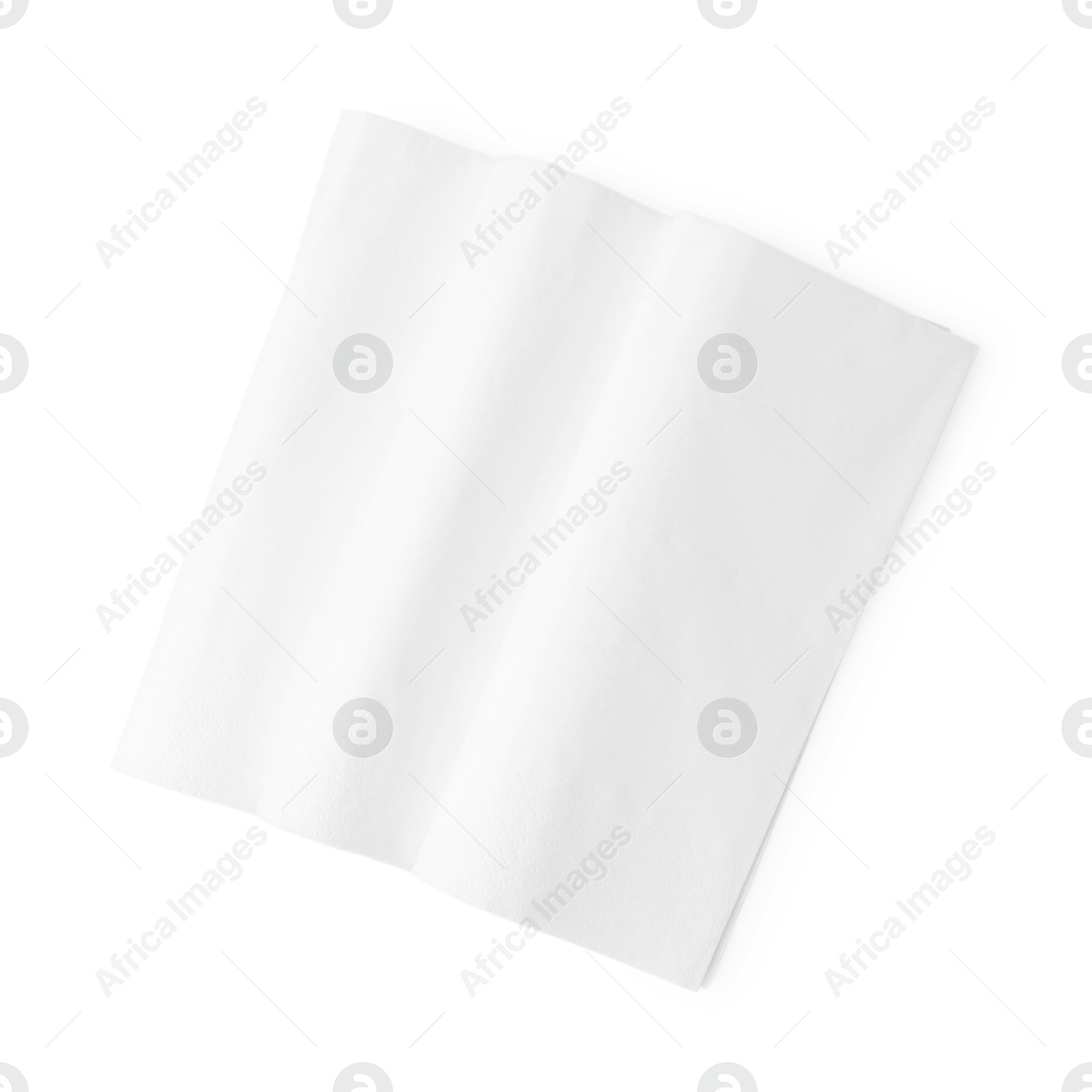Folded disposable paper handkerchiefs isolated on white, top view Photo of Folded disposable paper handkerchiefs isolated on white, top view
