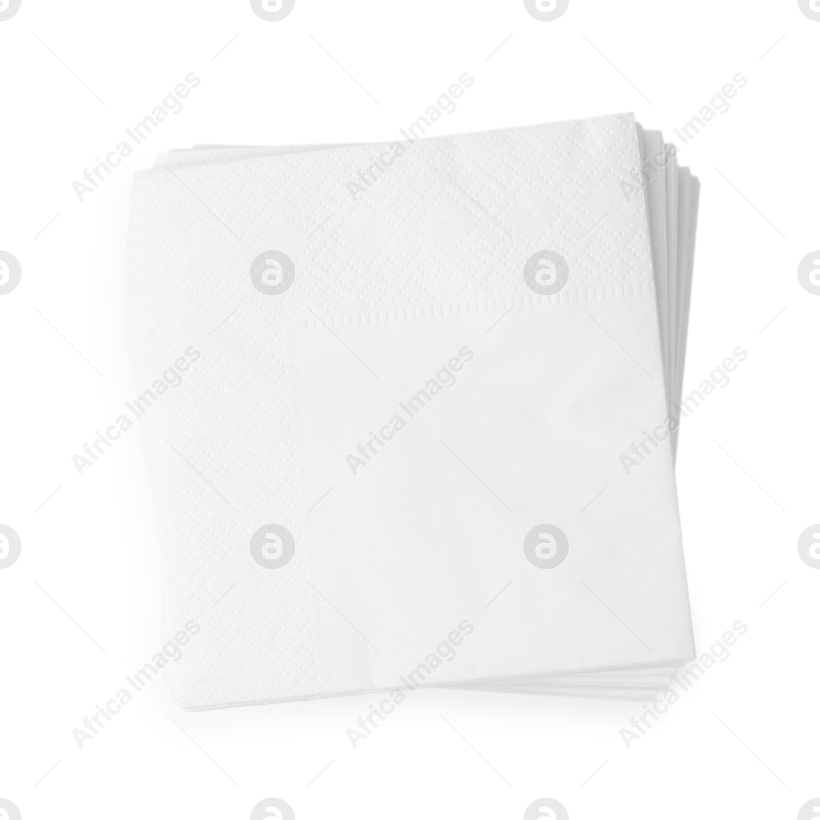Stack of disposable paper handkerchiefs isolated on white, top view Photo of Stack of disposable paper handkerchiefs isolated on white, top view