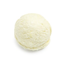 Photo of One scoop of delicious ice cream on white background