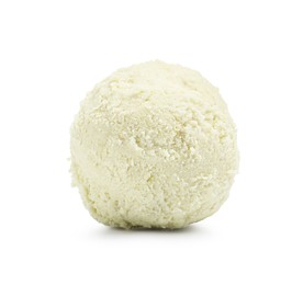 Photo of One scoop of delicious ice cream on white background