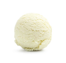 Photo of One scoop of delicious ice cream on white background