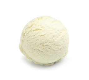 Photo of One scoop of delicious ice cream on white background