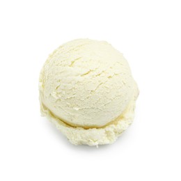 Photo of One scoop of delicious ice cream on white background