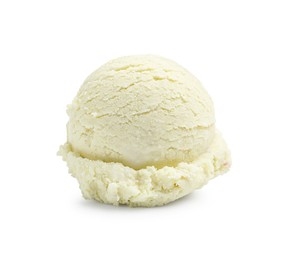 Photo of One scoop of delicious ice cream on white background