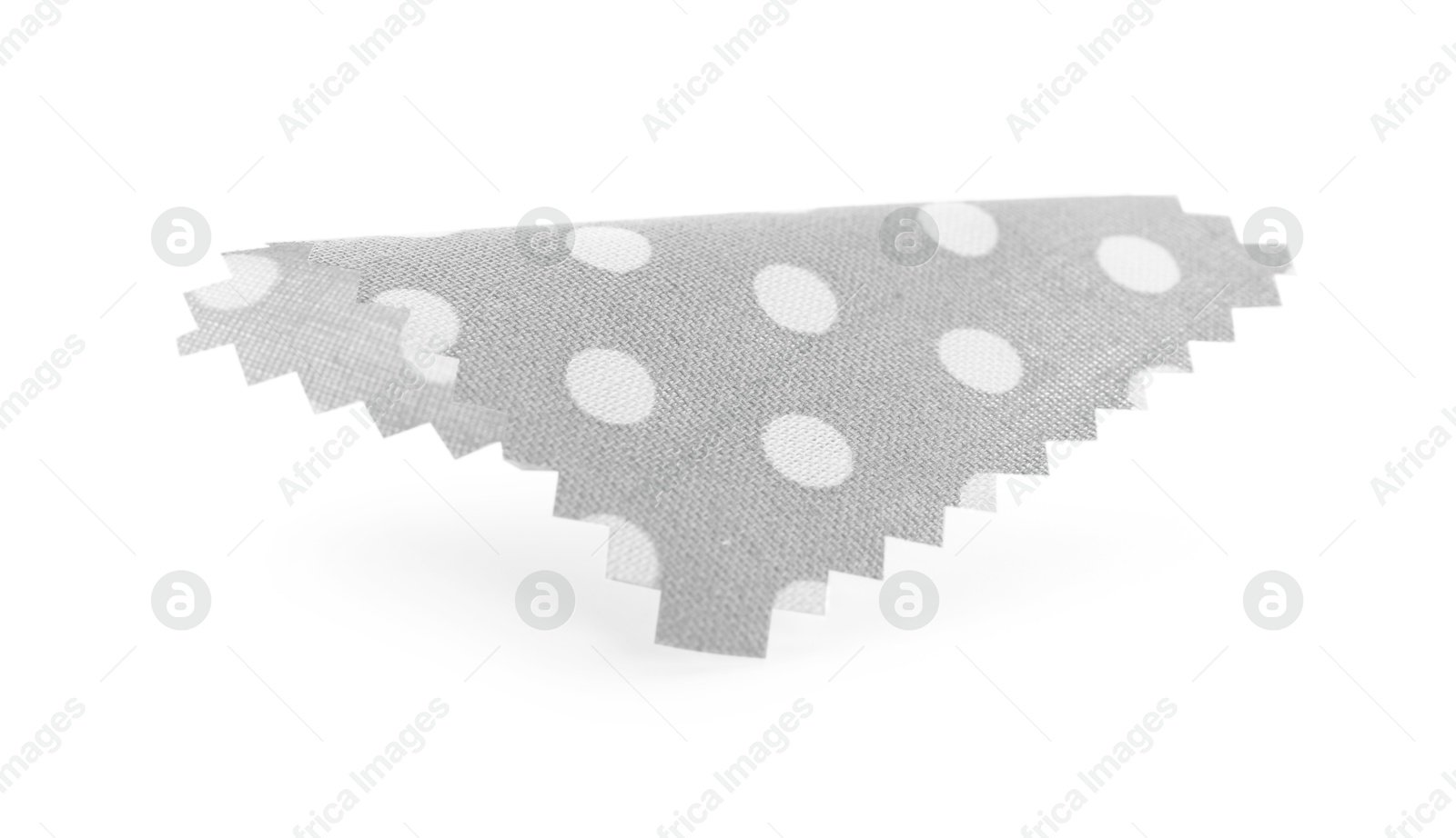 Sample of grey fabric with polka dot isolated on white Photo of Sample of grey fabric with polka dot isolated on white