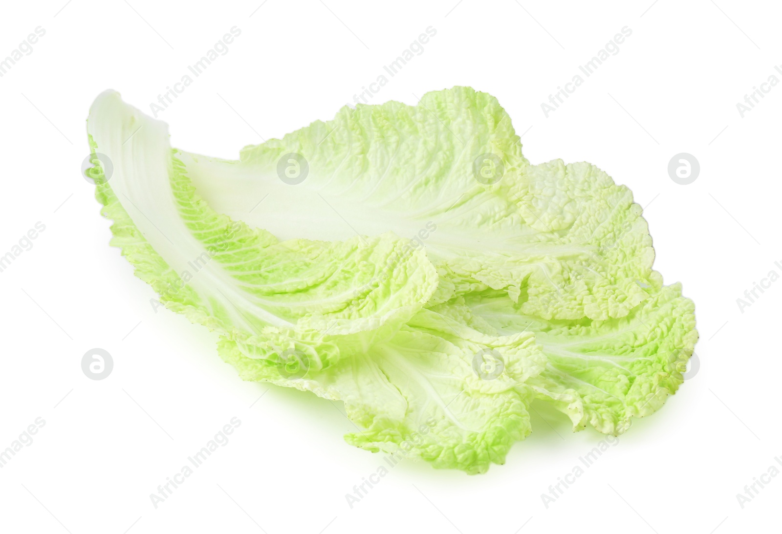 Leaves of fresh Chinese cabbage isolated on white Photo of Leaves of fresh Chinese cabbage isolated on white
