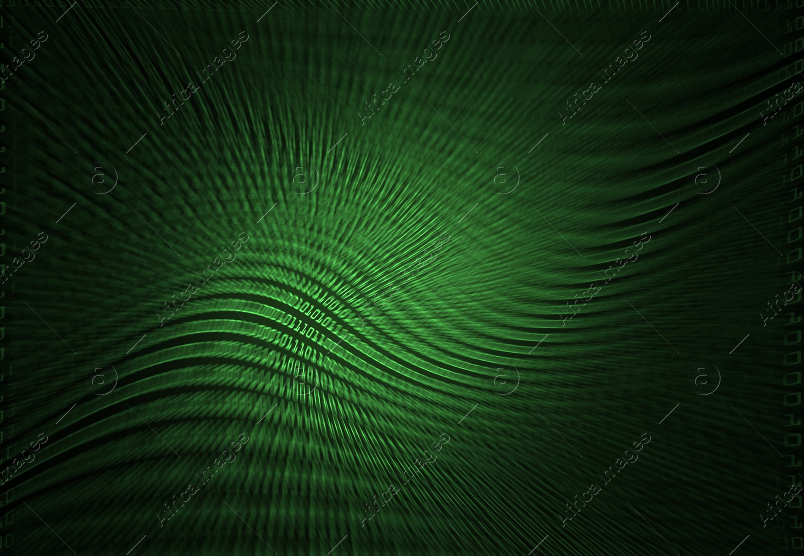 Cyberspace with warped stream of digital code on black background Image of Cyberspace with warped stream of digital code on black background