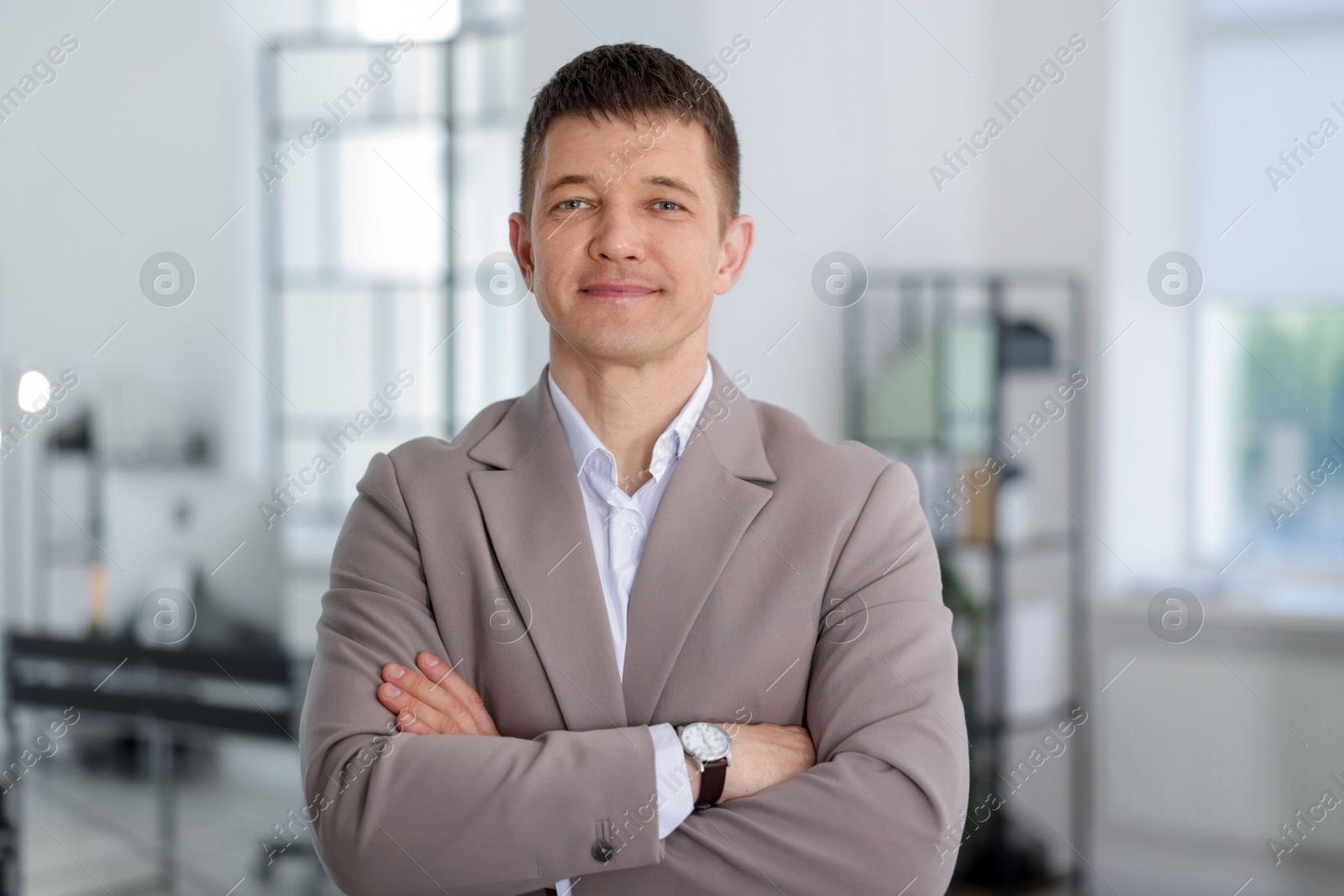 Portrait of handsome middle aged man in office Photo of Portrait of handsome middle aged man in office