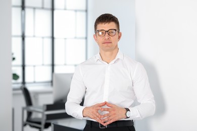 Photo of Portrait of handsome middle aged man indoors