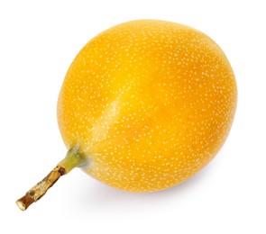 Photo of Whole ripe yellow passion fruit isolated on white