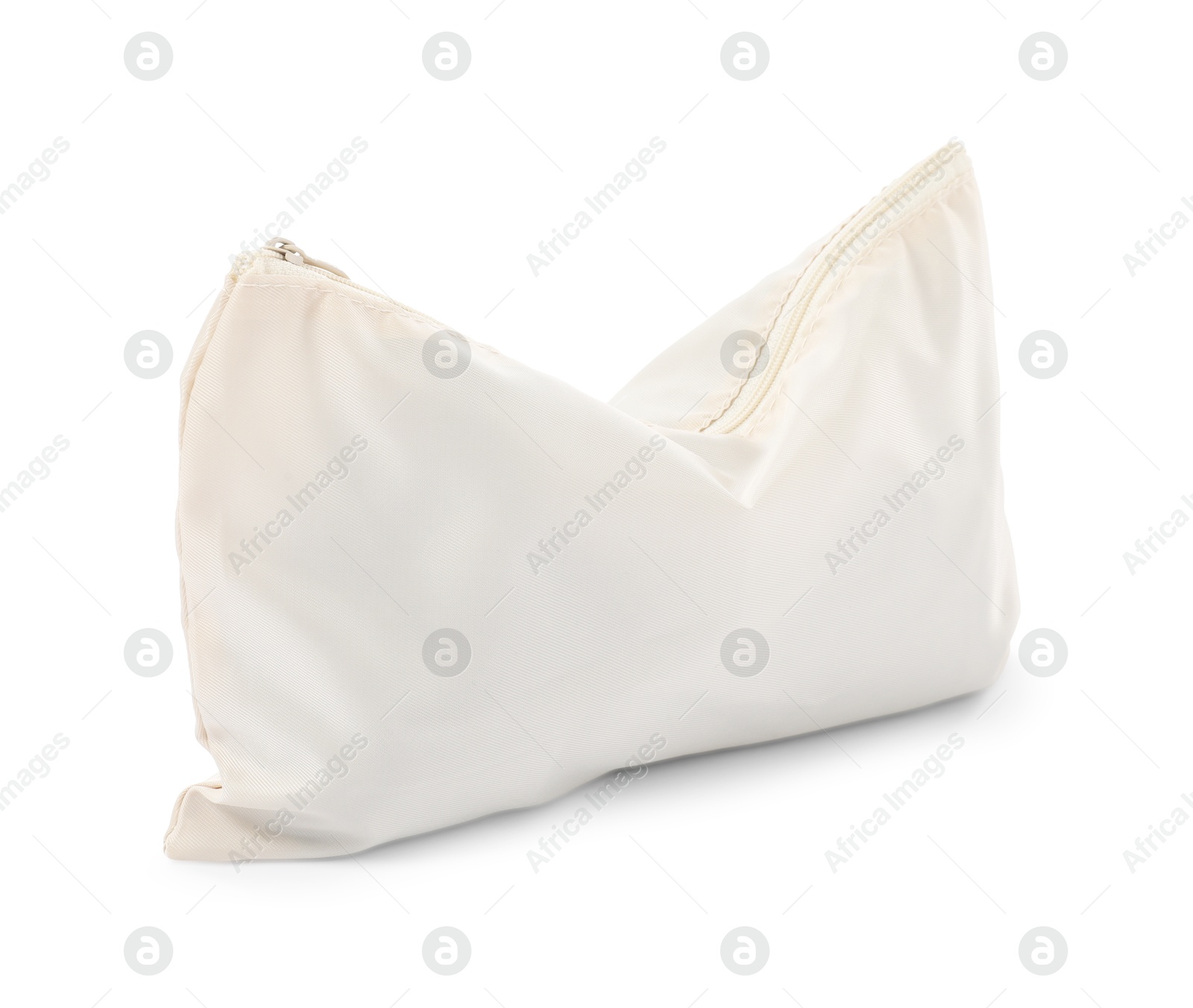 One beige packing cube isolated on white Photo of One beige packing cube isolated on white