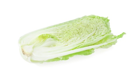Photo of Half of fresh Chinese cabbage isolated on white