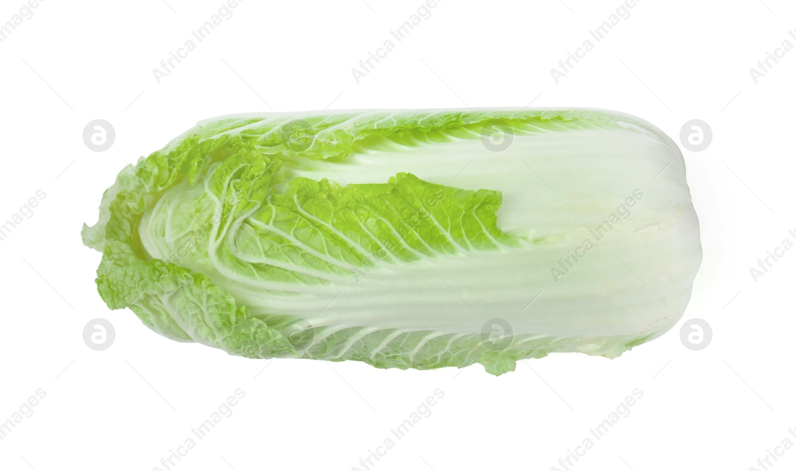 One fresh Chinese cabbage isolated on white, top view Photo of One fresh Chinese cabbage isolated on white, top view