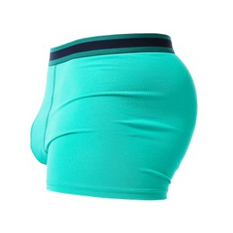 Image of Comfortable turquoise menʼs underwear isolated on white