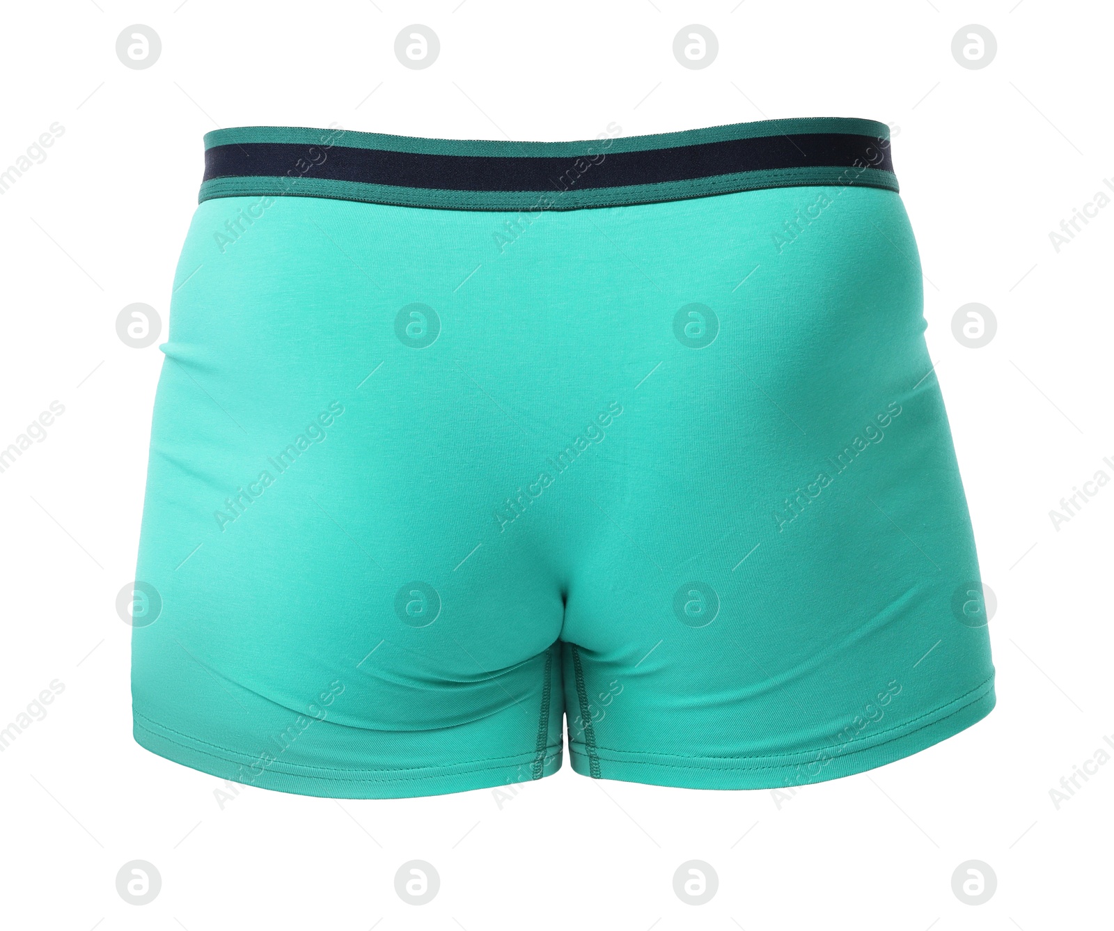 Comfortable turquoise menʼs underwear isolated on white Image of Comfortable turquoise menʼs underwear isolated on white