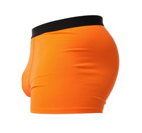 Image of Comfortable orange menʼs underwear isolated on white