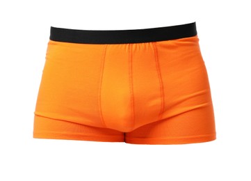 Image of Comfortable orange menʼs underwear isolated on white