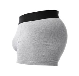 Image of Comfortable grey menʼs underwear isolated on white