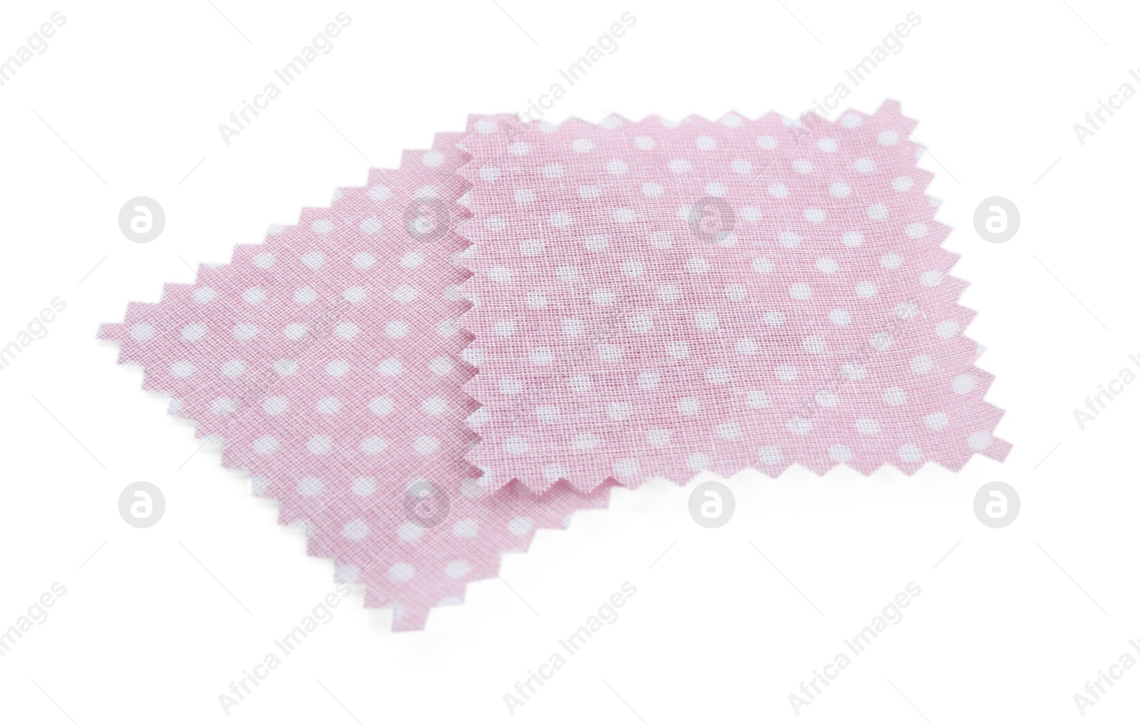 Samples of fabrics with polka dot pattern isolated on white Photo of Samples of fabrics with polka dot pattern isolated on white