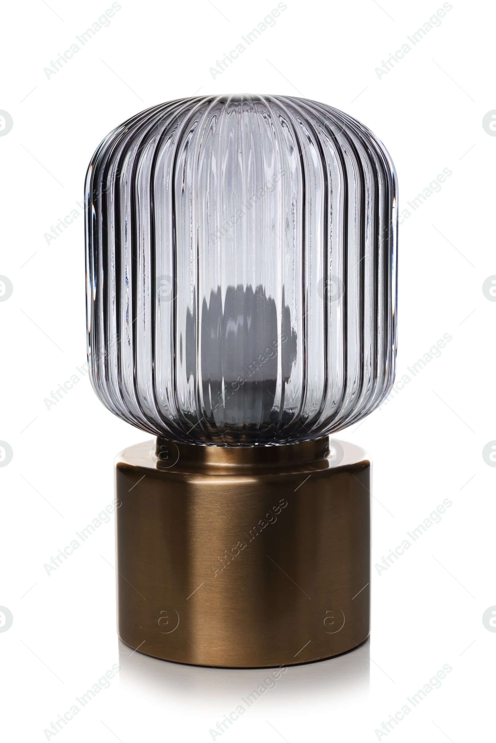 One stylish night lamp isolated on white Photo of One stylish night lamp isolated on white