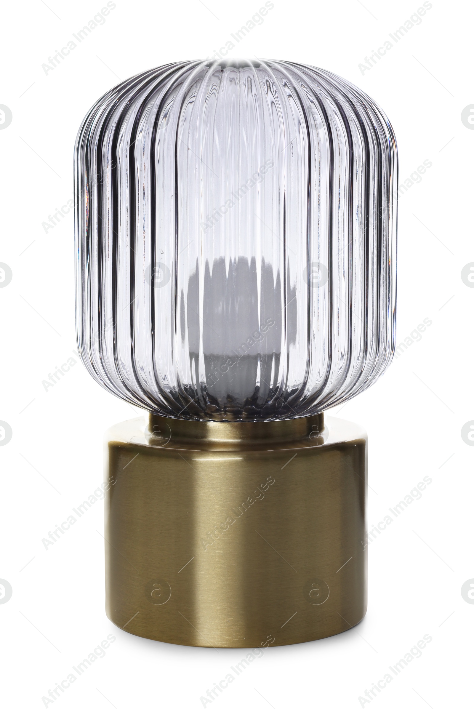 One stylish night lamp isolated on white Photo of One stylish night lamp isolated on white