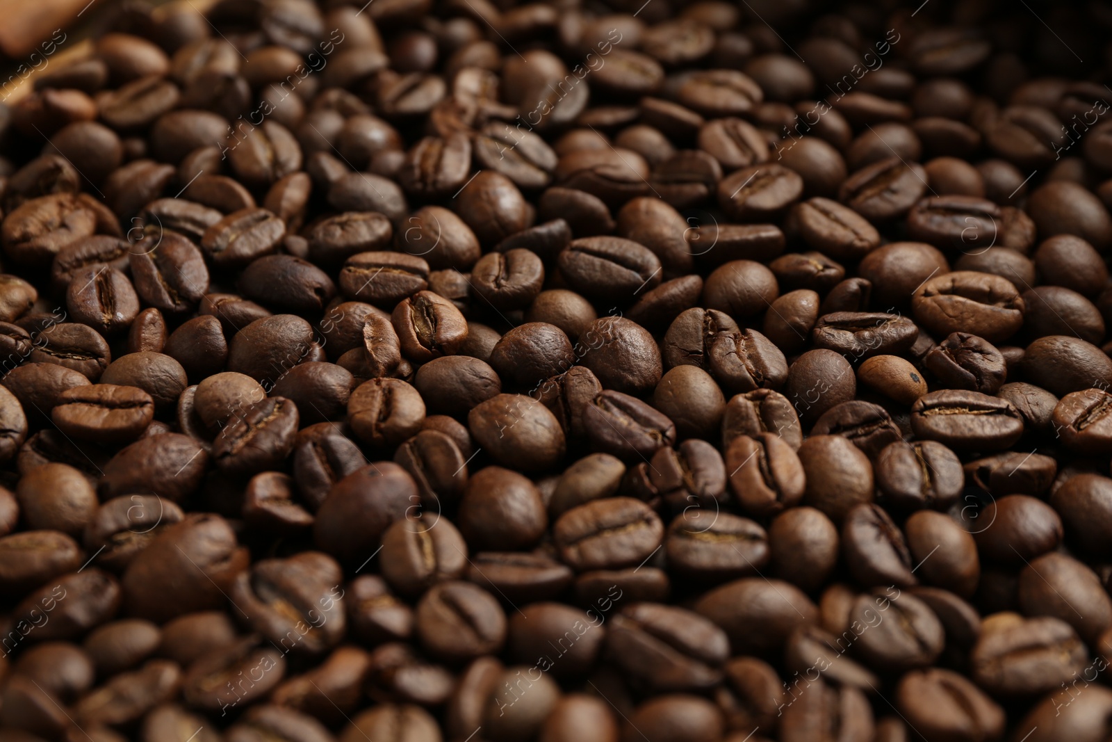 Aromatic coffee beans as background, closeup view Photo of Aromatic coffee beans as background, closeup view
