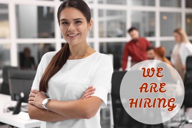 Image of We Are Hiring. Group of employees working in office. Recruitment, human resource concept